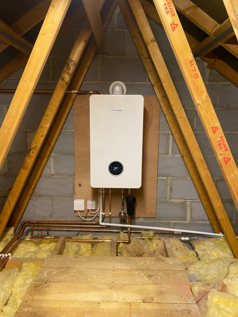 Worcester combi boiler fitted in a loft by Homely Heating Group