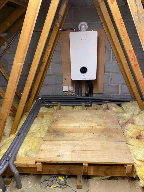 Worcester combi boiler fitted in a loft